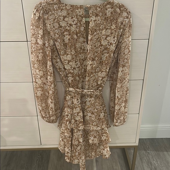 Express Brown and White Floral Dress - Picture 6 of 6